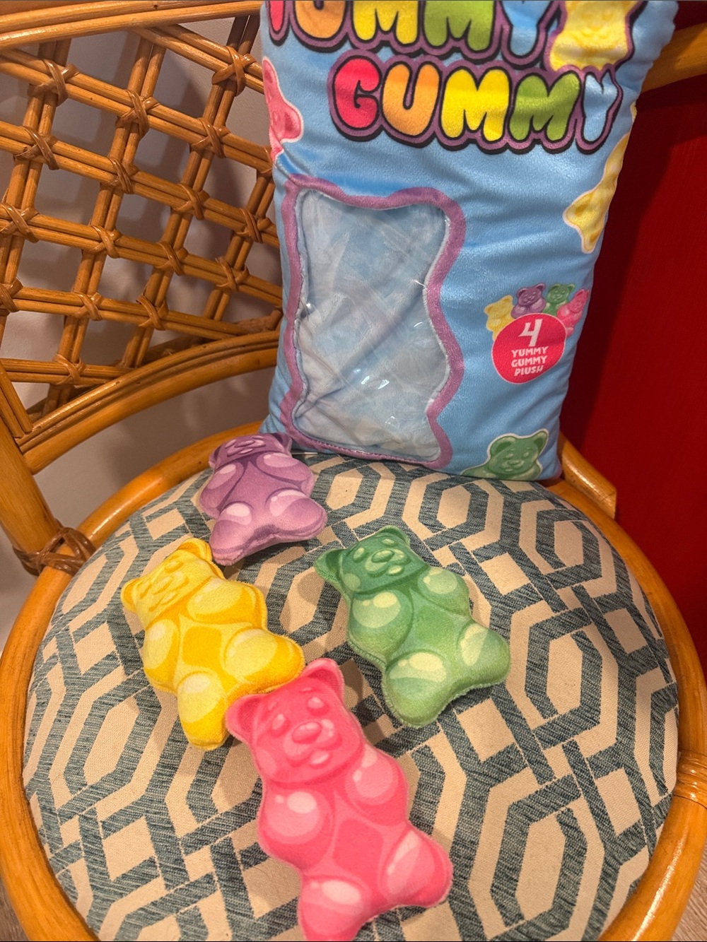 Yummy Gummy Plush Pillow - Blue & Purple